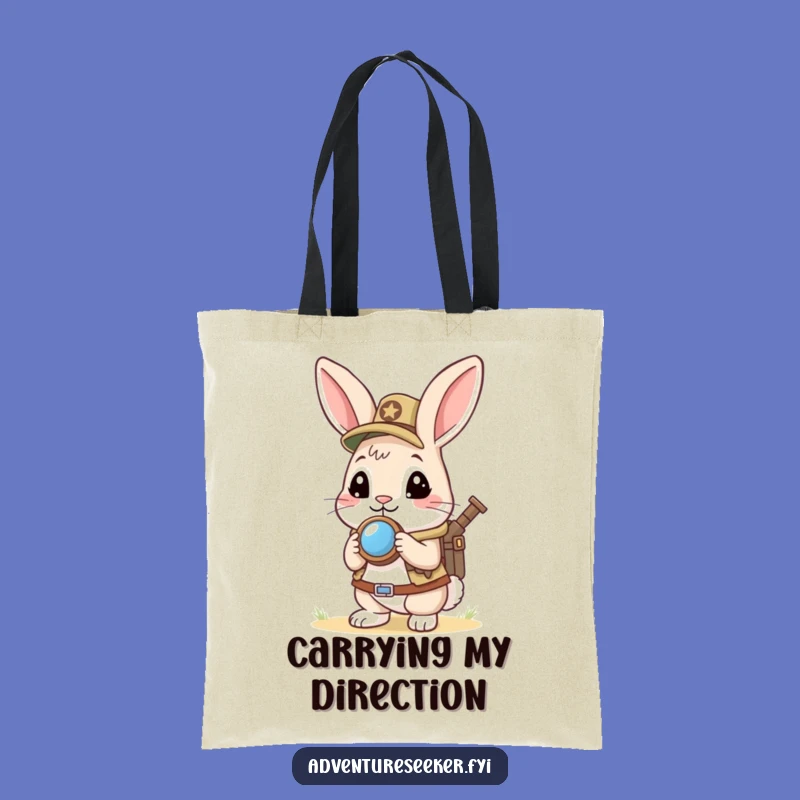 Funny Rabbit Scout Tote Bag: Curious Explorer Carryall Gift