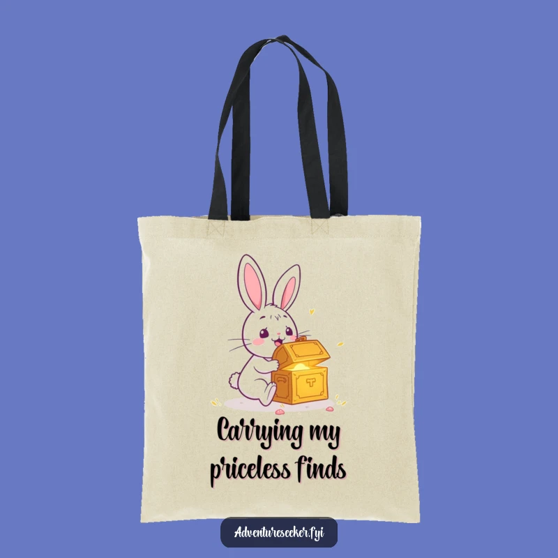 Funny Rabbit Treasure Chest Tote Bag: Carry Your Finds in Style