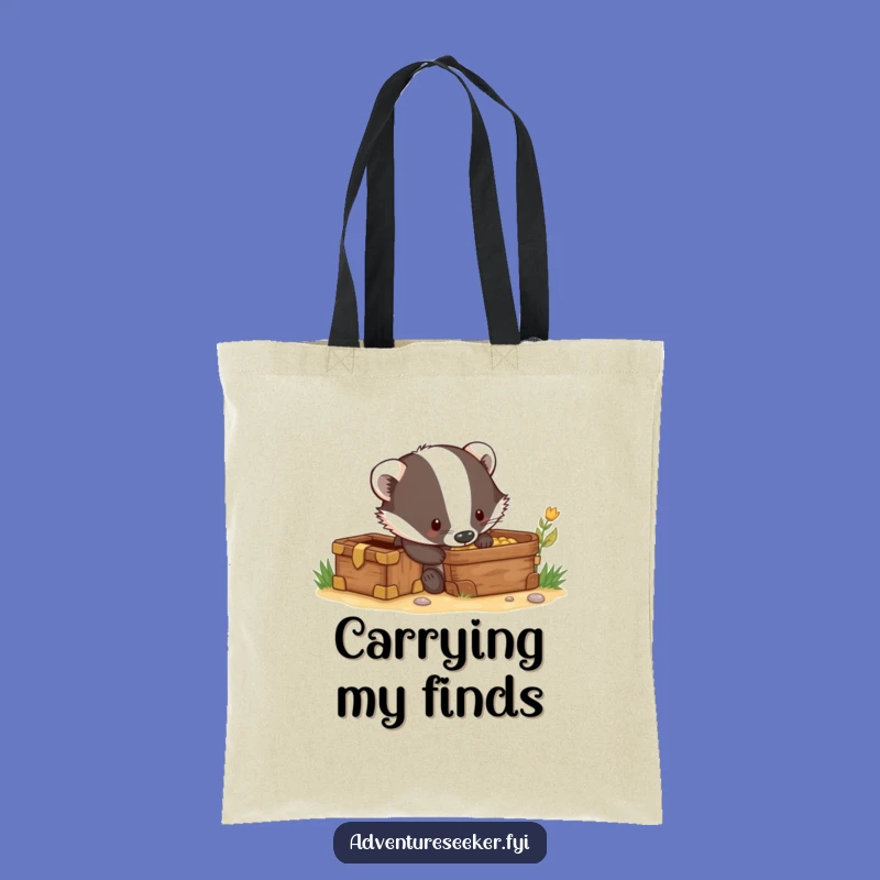 Funny Badger Treasure Dig Tote Bag: Carry Your Finds!