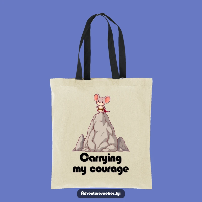 Funny Brave Mouse Rock Tote Bag: Carry Your Courage!