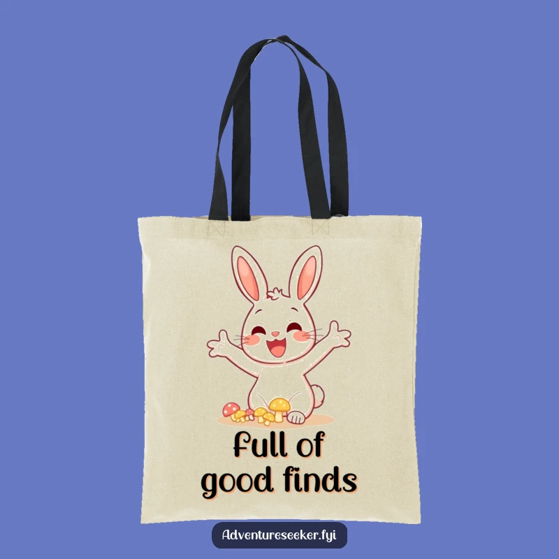 Funny Bunny Mushroom Tote Bag: Cheerful Discovery Carry-All, Perfect Funny Gift for Magic Lovers