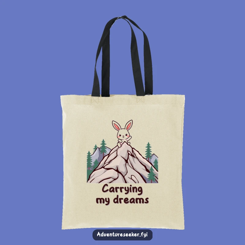 Funny Climbing Rabbit Tote Bag: Determined Carry-All, Perfect Funny Gift for Adventurous Errands!