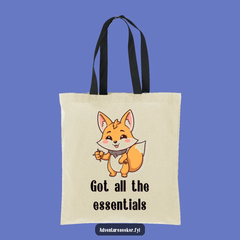 Funny Fox Compass Tote Bag: Determined Explorer Accessory, Chic Funny Gift
