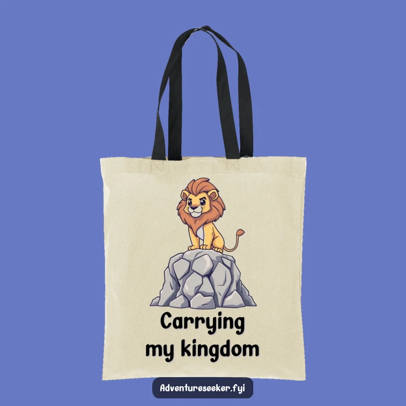 Funny Lion Tote Bag: Brave Surveying Character's Style, Practical Funny Gift