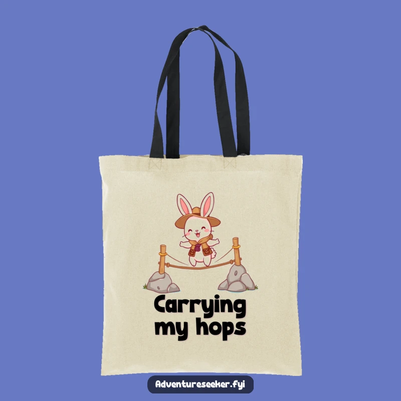 Funny Rabbit Scout Tote Bag: Brave Traveler Accessory, Practical & Hilarious