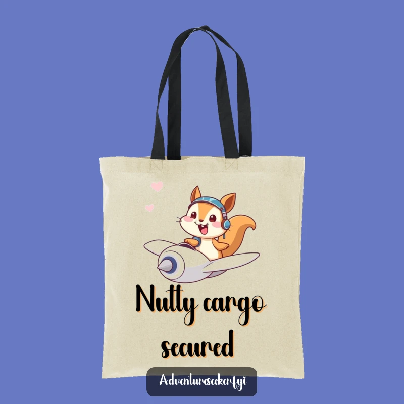 Funny Squirrel Pilot Tote Bag: Joyful Flyer Accessory, Practical & Hilarious