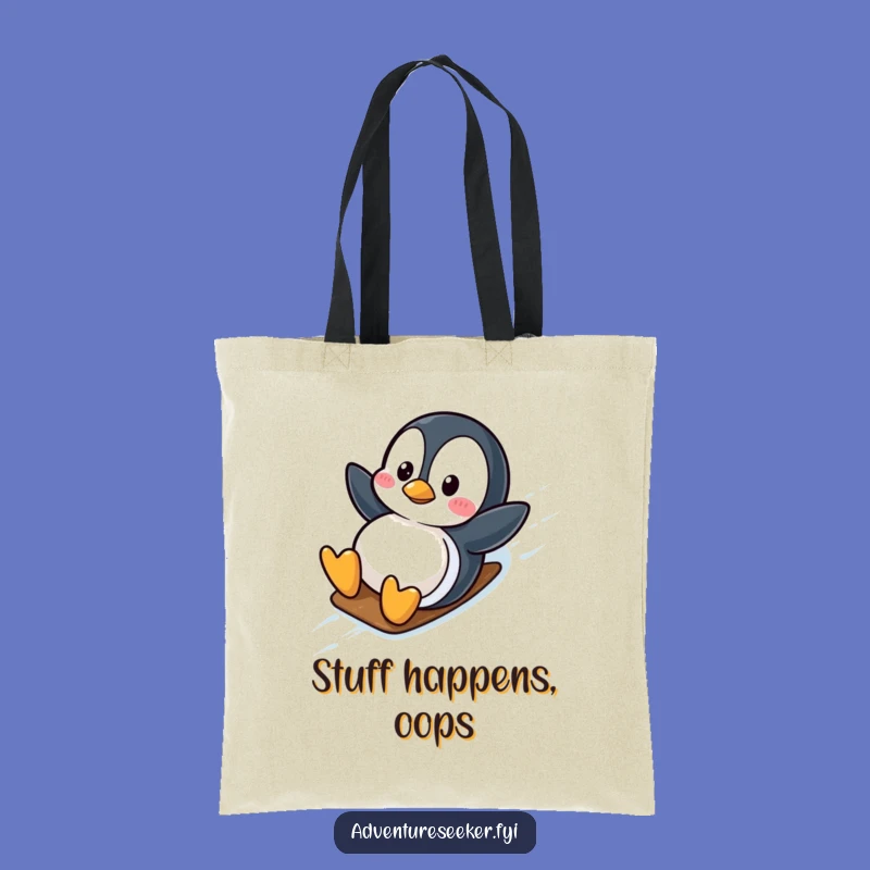 Funny Penguin Slide Tote Bag: Carry Your Fun, Perfect Gift for Penguin Fans