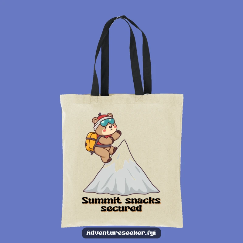 Funny Bear Mountaineer Tote Bag: Playful Climber Carryall Gift